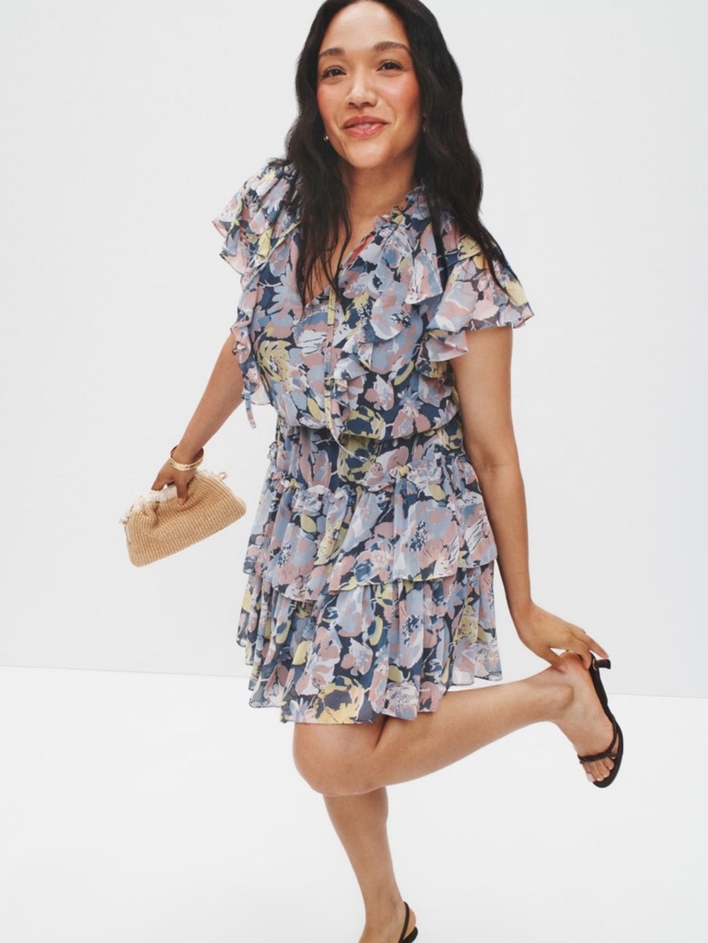 Ralph Lauren Floral Ruffle-Trim Georgette Dress - Picture 7 of 14